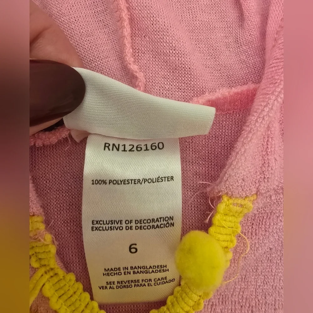 Nicole Miller New York Girls Size 6 Bathing Suit & Cover Up Pink Lemons Pom Poms